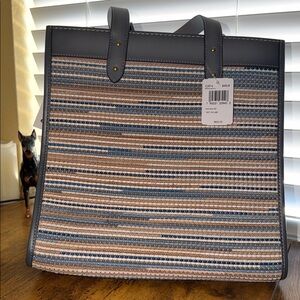 Coach Field Tote in Upwoven Leather, C3914, NWT